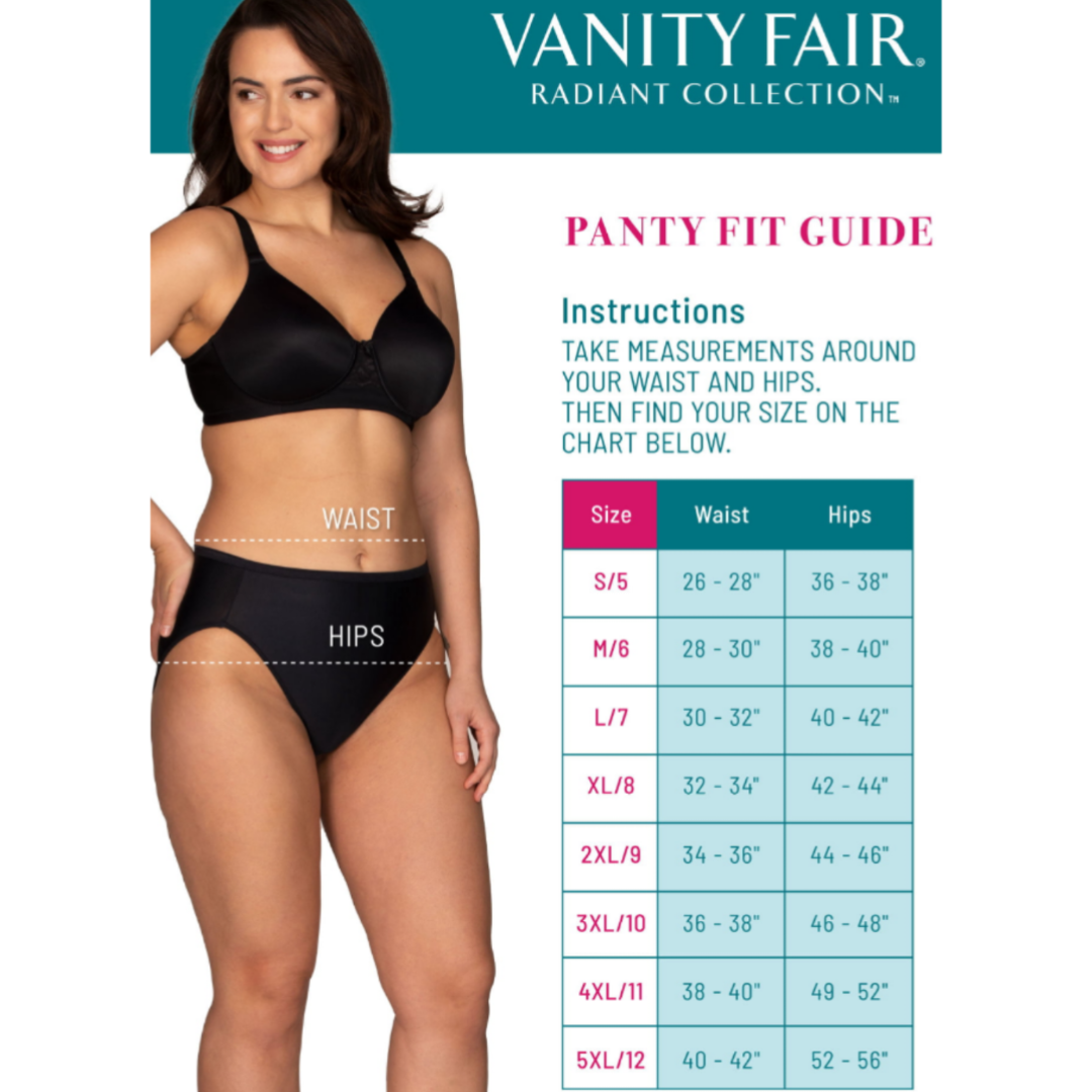 Vanity Fair Radiant Collection Women's Comfort Stretch Hi-Cut Panties, –  Jamestown Trading Company