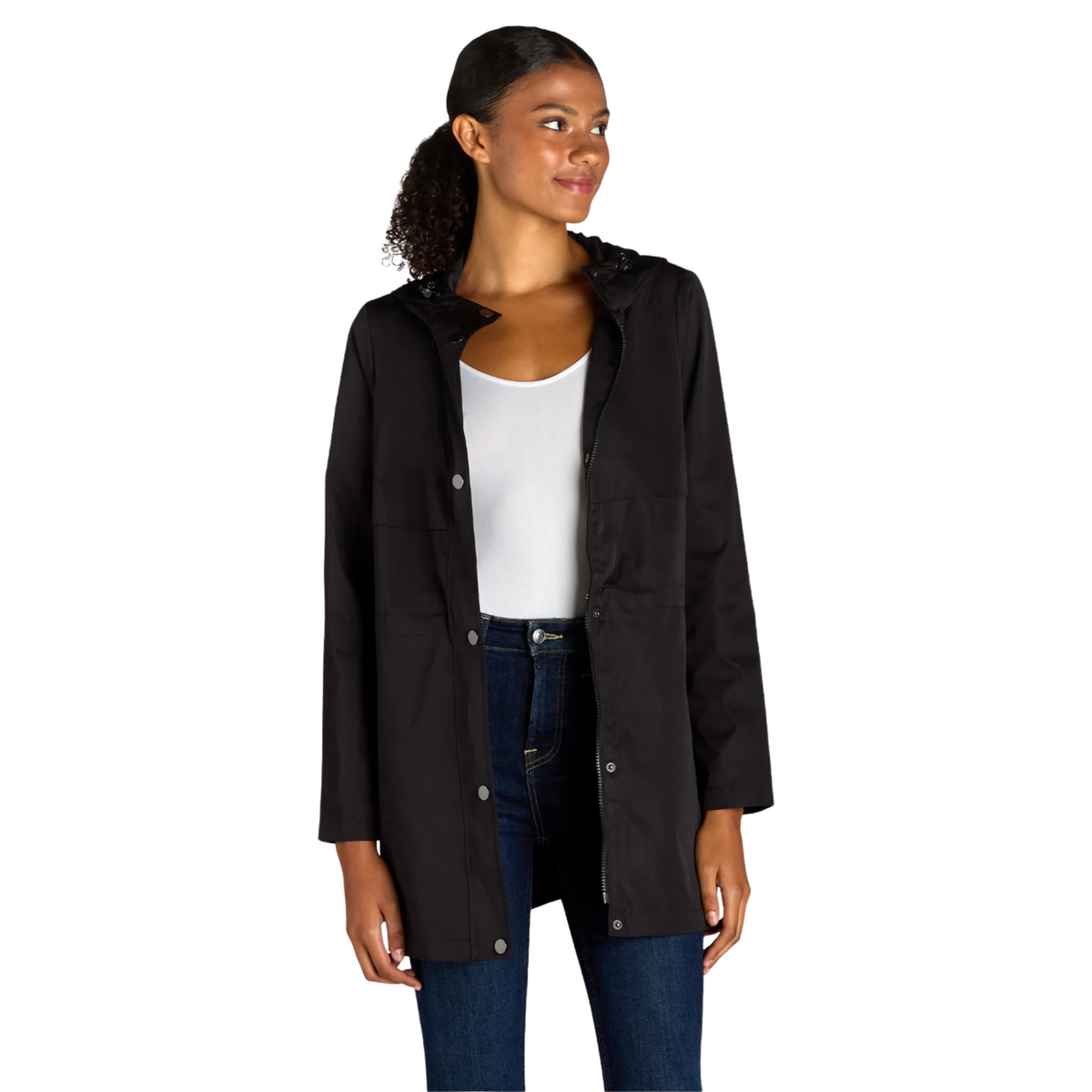 Time and Tru Women's Lightweight Anorak Jacket with Hood, Sizes XS-2X