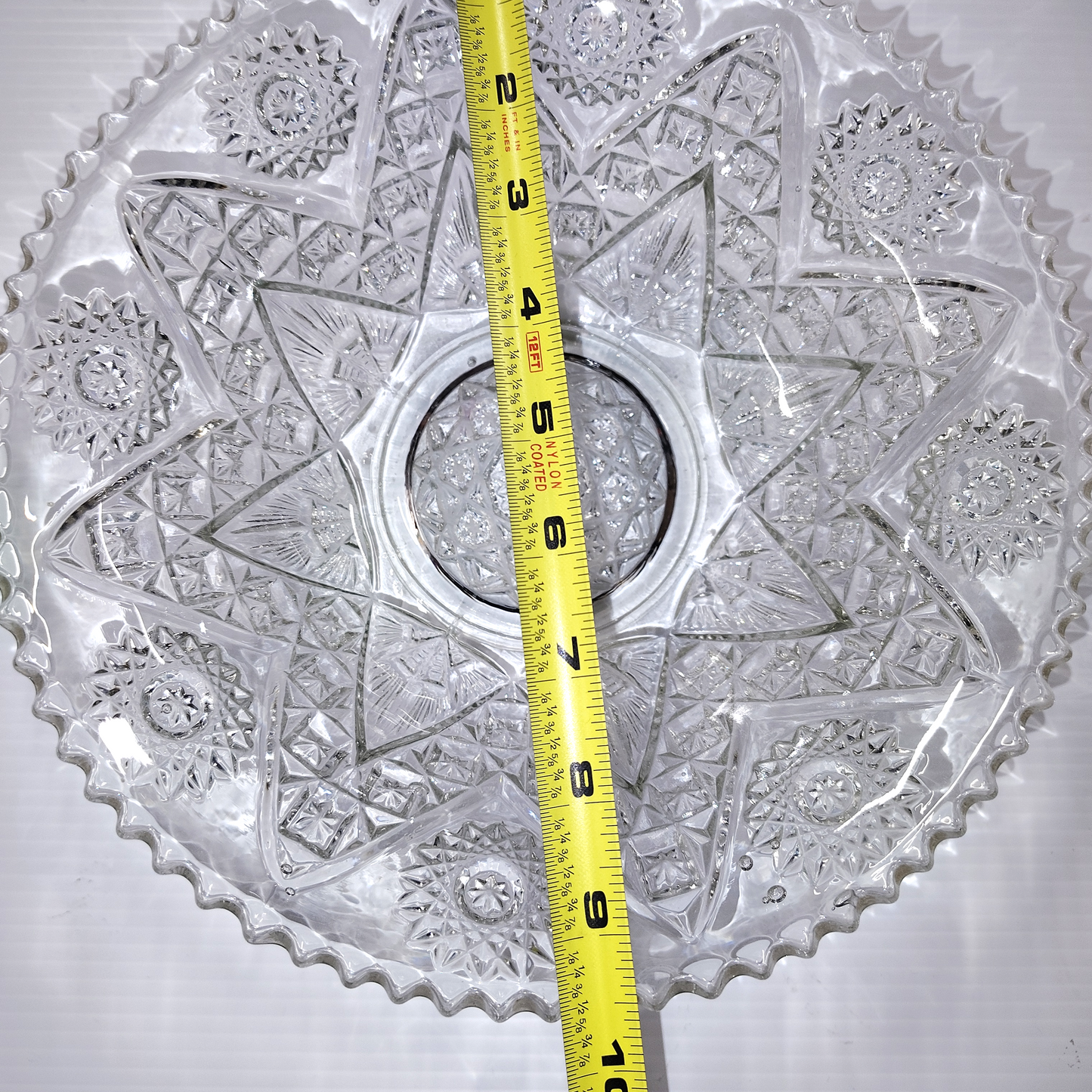 EAPG IMPERIAL GLASS CO. No. 347 Hobstar and Zig-Zag Master Berry Bowl 1910