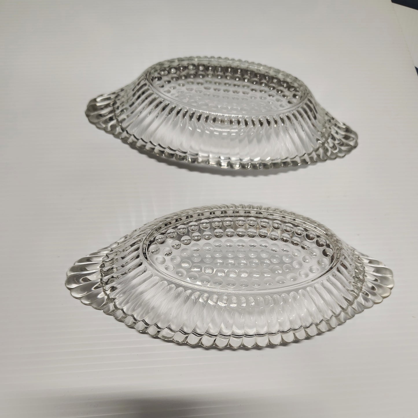 Vintage Heavy Clear Glass Banana Split Ice Cream Serving Dishes Set of 2