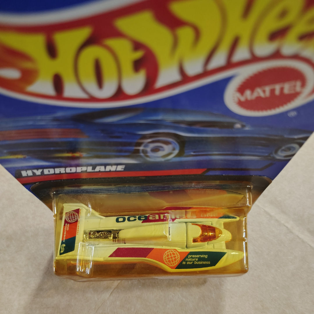 2000 Hot Wheels Mainline/Collector #202 HYDROPLANE White-Orange w/MW Spoke China