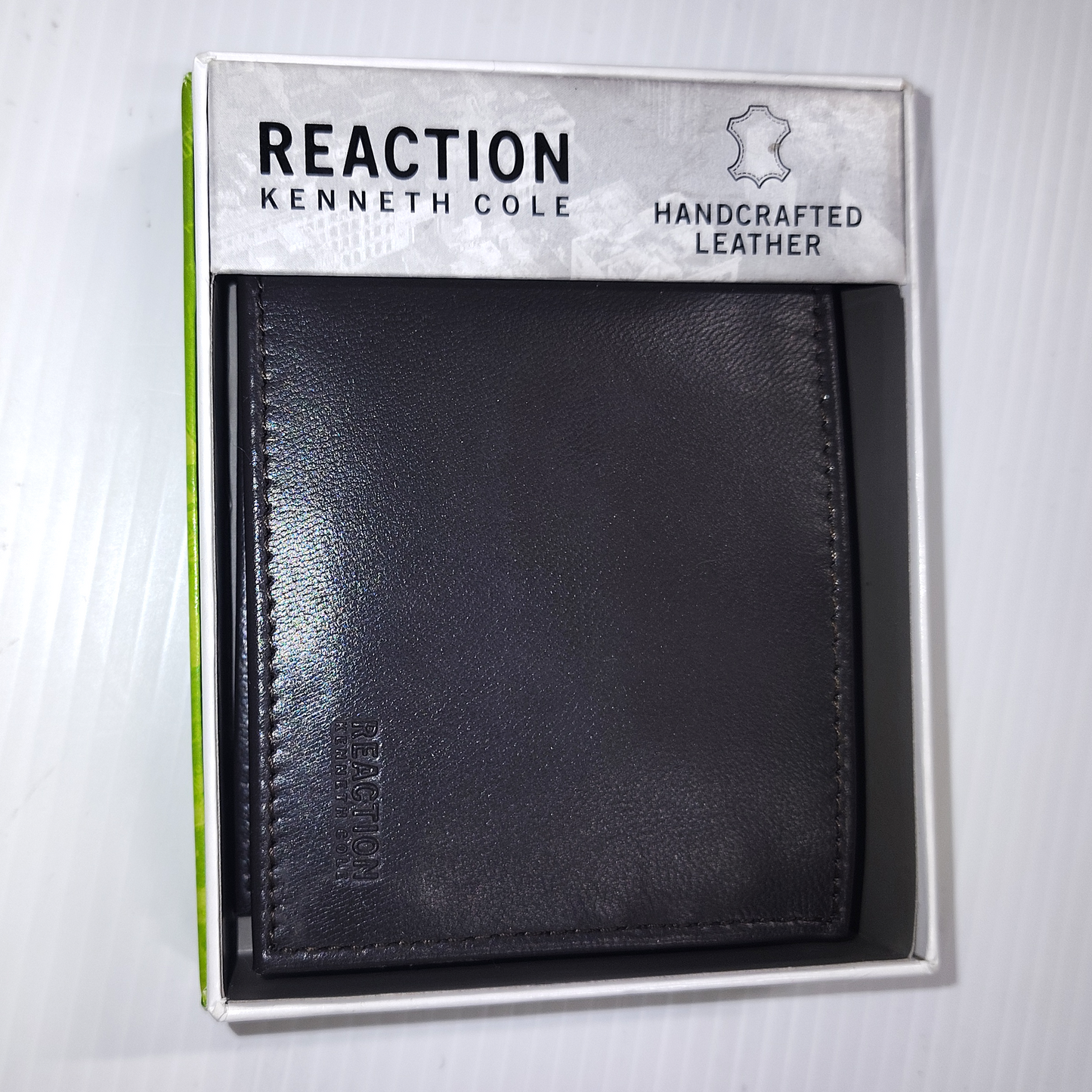 Man’s Brown Leather Wallet By Kenneth Cole Reaction Hand Crafted Leather