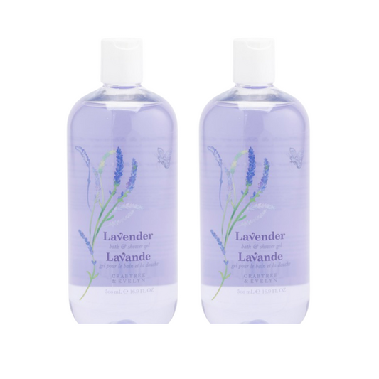 Crabtree & Evelyn Lavender Bath and Shower Gel 16.9 fl oz (2 Pack)