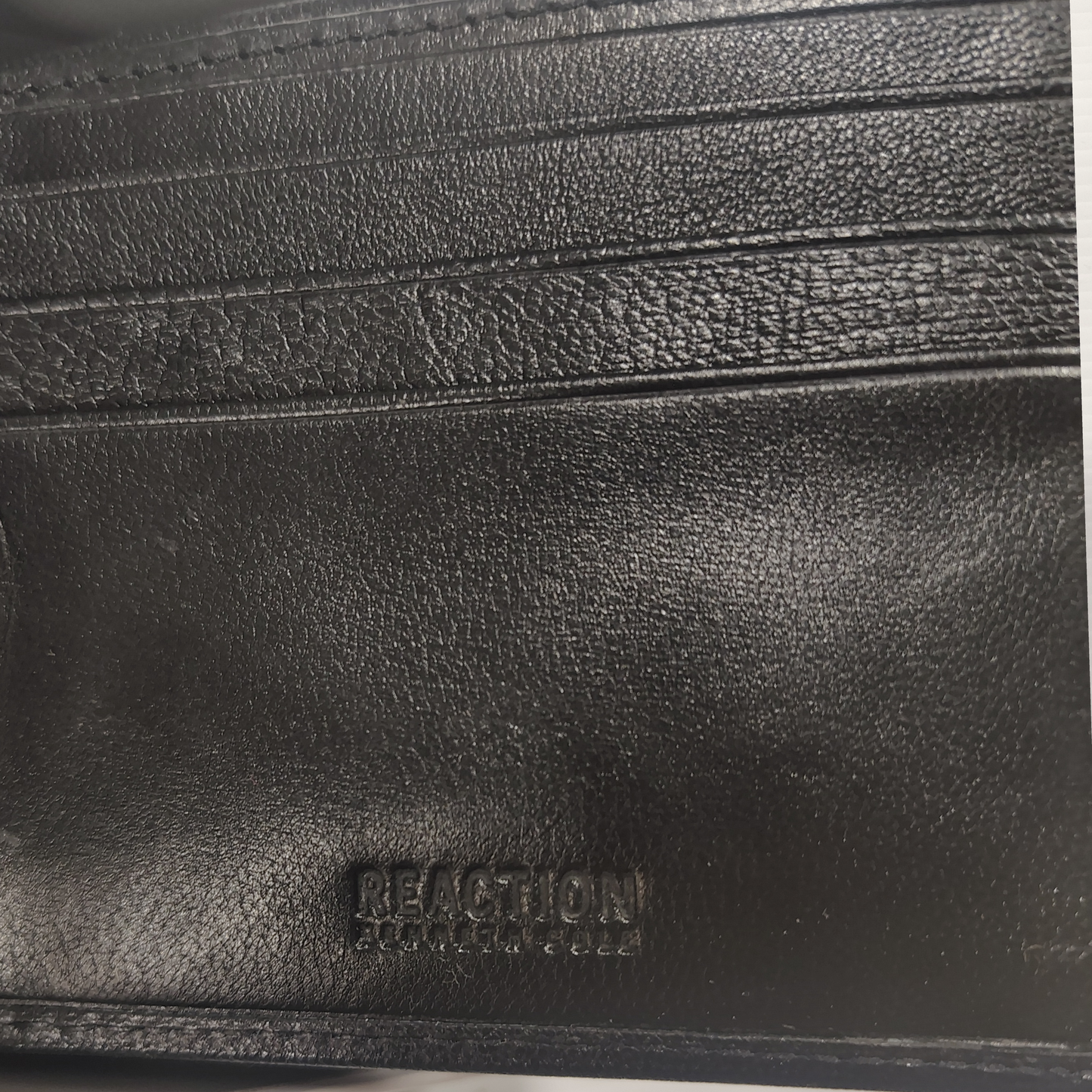 Man’s Black Leather Wallet By Kenneth Cole Reaction Hand Crafted Leather