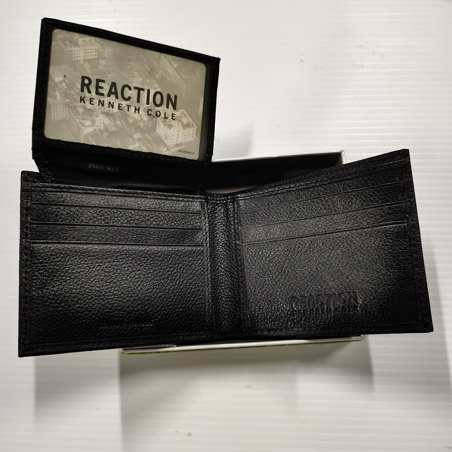 Man’s Black Leather Wallet By Kenneth Cole Reaction Hand Crafted Leather