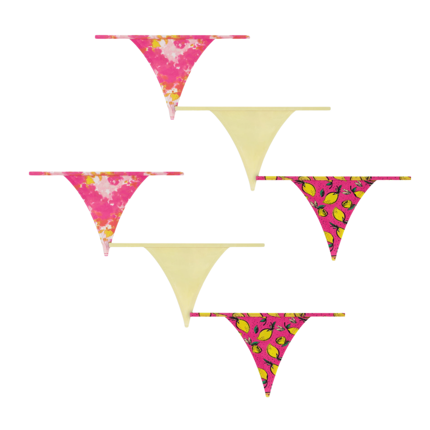 No Boundaries Women's Cotton G-String, 3 Pack Yellow