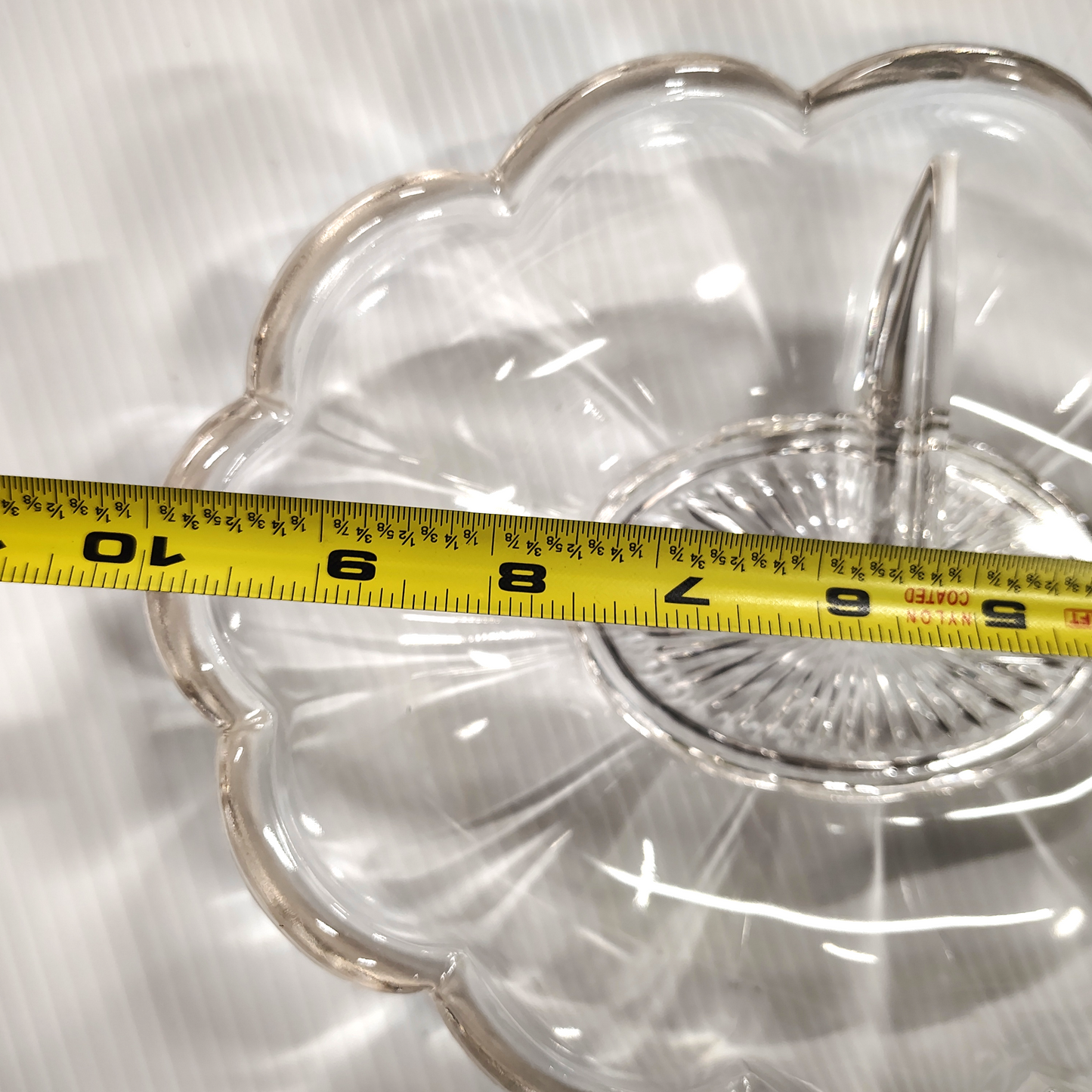 Vintage Heisey Colonial Clear Oval 3 part Divided Serving dish 10 x 7.25