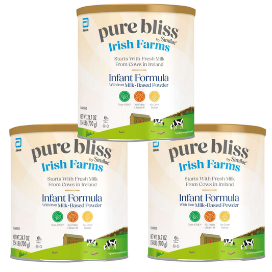 Pure Bliss by Similac Irish Farms Powder Baby Formula, Easy to Digest, 24.7-oz Can (3 Pack)