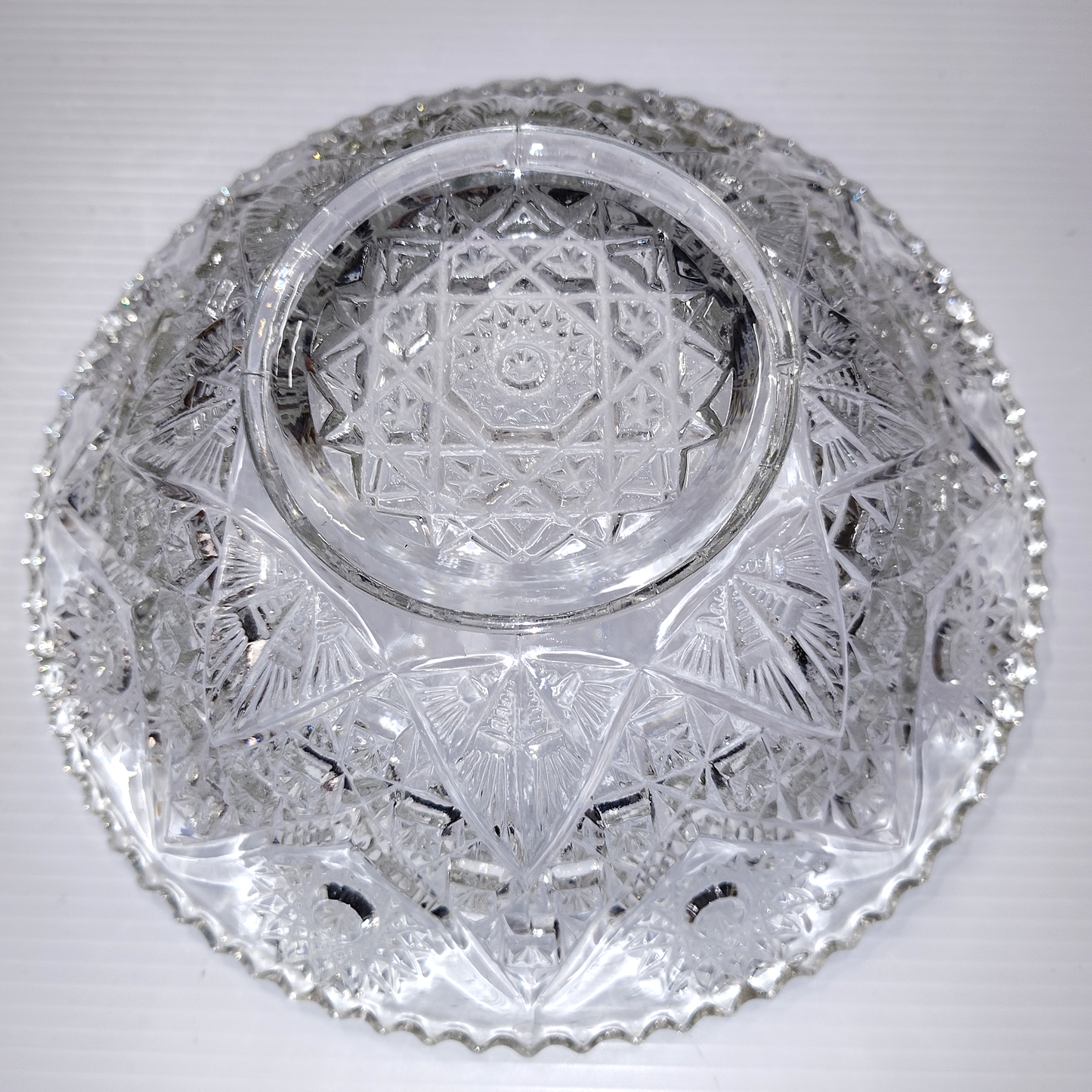 EAPG IMPERIAL GLASS CO. No. 347 Hobstar and Zig-Zag Master Berry Bowl 1910