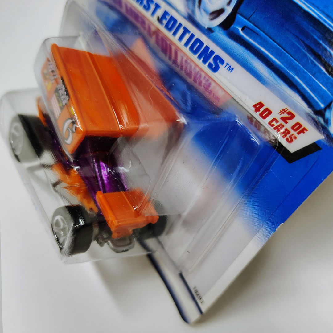Hot Wheels 1998 First Editions #2 Slideout 5SP Sprint Car Purple Orange #640 NEW