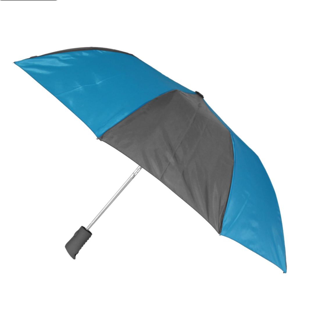 Misty Harbor Automatic Open Folding Rain Umbrella Grey Blue