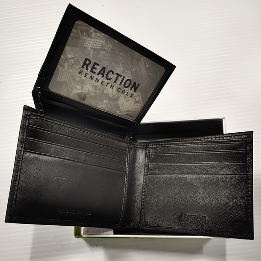 Man’s Brown Leather Wallet By Kenneth Cole Reaction Hand Crafted Leather