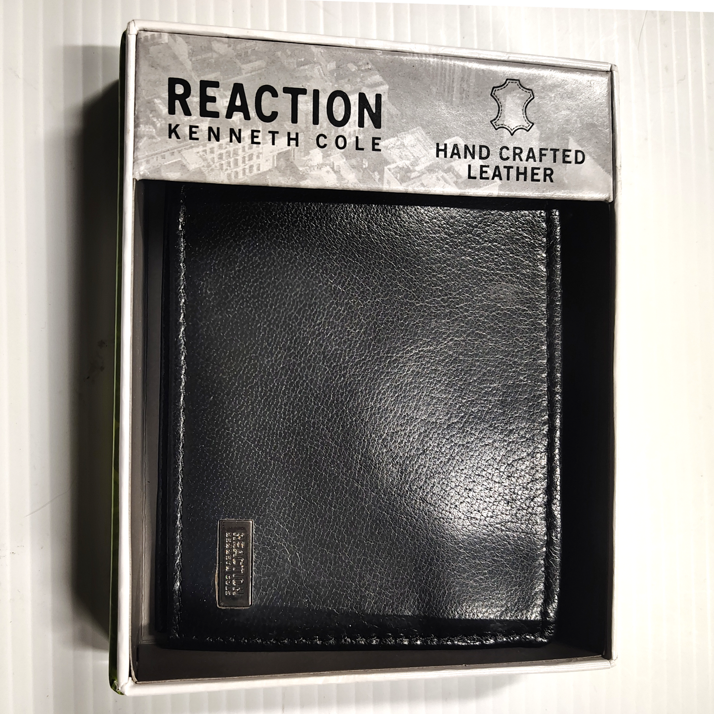 Man’s Black Leather Wallet By Kenneth Cole Reaction Hand Crafted Leather