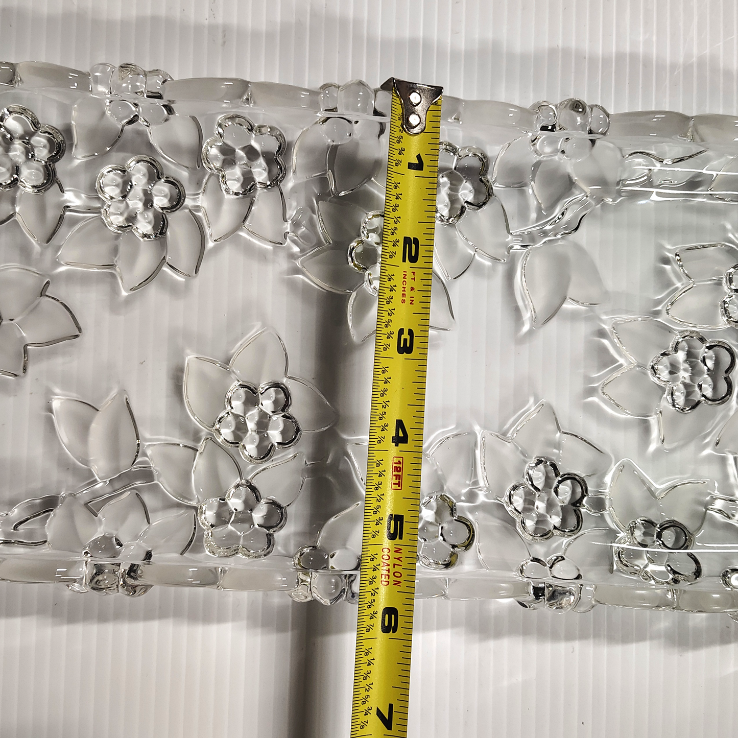Vintage Mikasa Carmen Canape Tray German Crystal Frosted Floral Rectangle Server