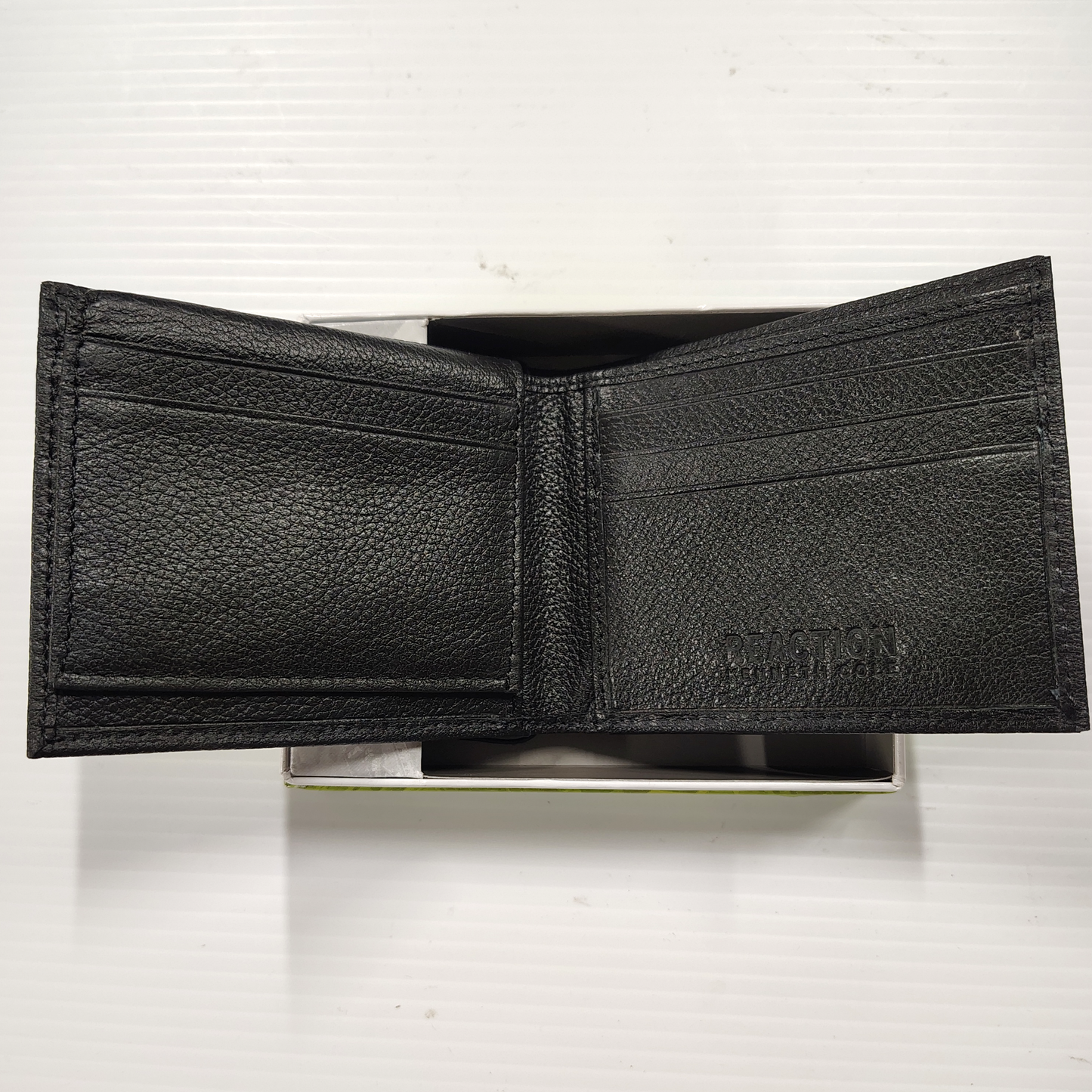 Man’s Black Leather Wallet By Kenneth Cole Reaction Hand Crafted Leather