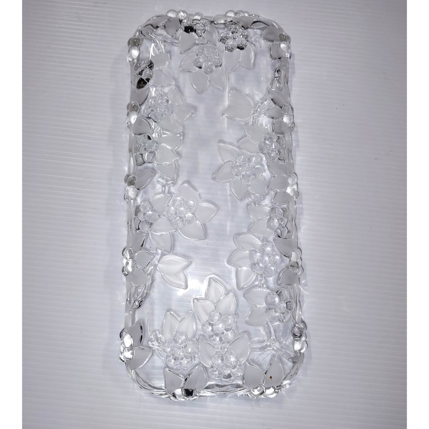 Vintage Mikasa Carmen Canape Tray German Crystal Frosted Floral Rectangle Server