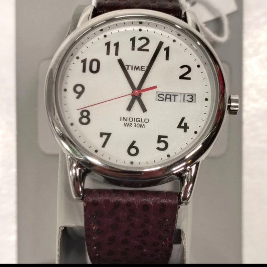 Timex Mens Easy Reader Indiglo Watch | 35mm | Water Resistant | T20041 Leather