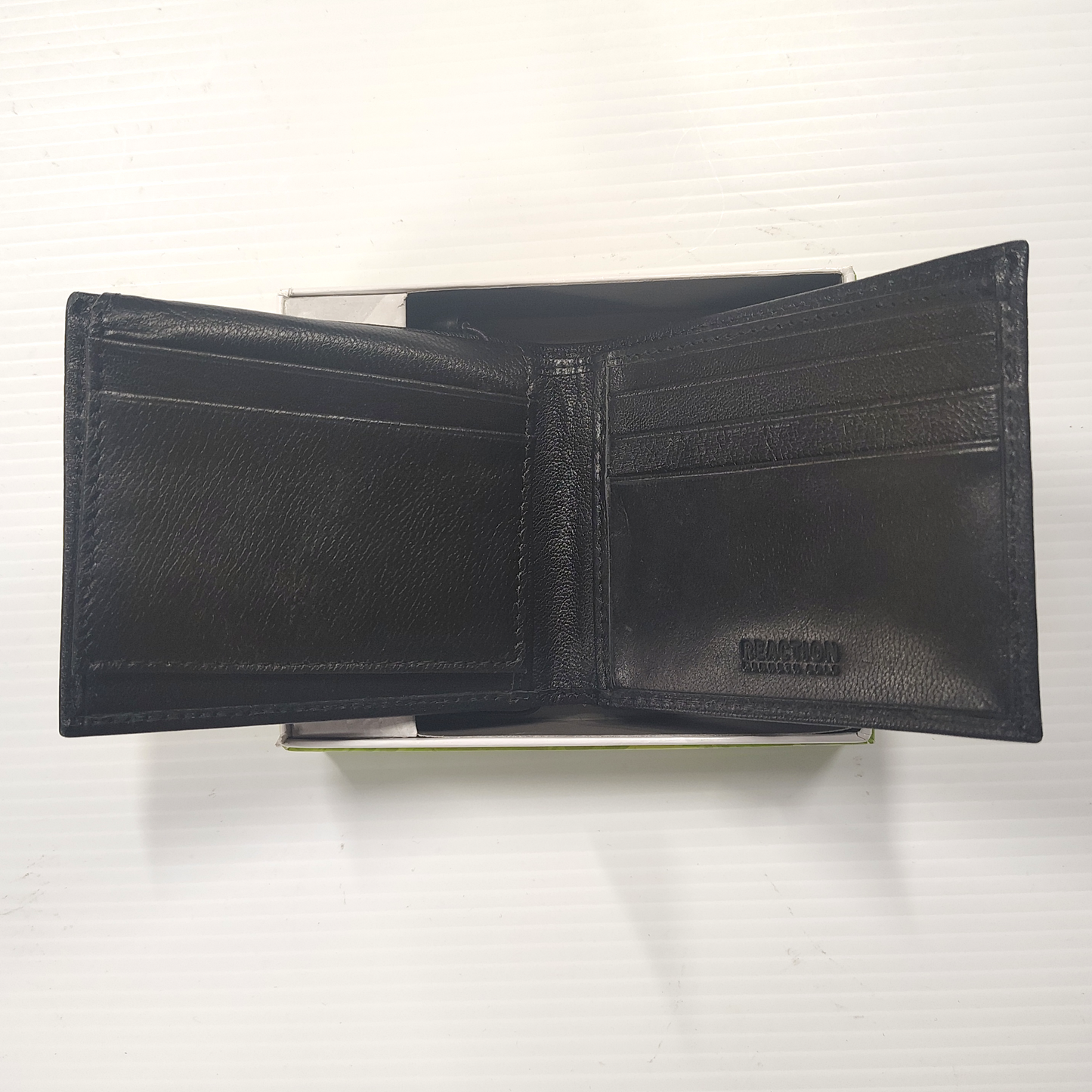 Man’s Black Leather Wallet By Kenneth Cole Reaction Hand Crafted Leather