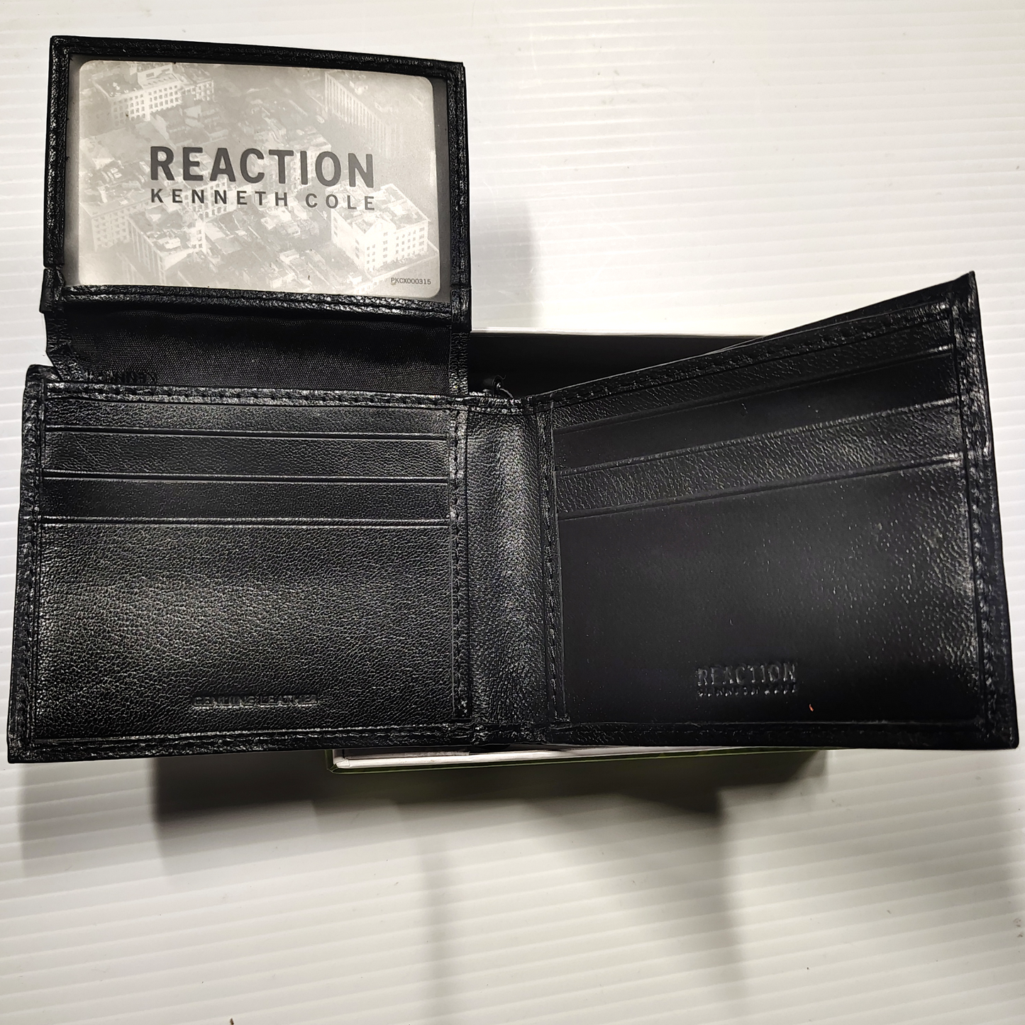 Man’s Black Leather Wallet By Kenneth Cole Reaction Hand Crafted Leather