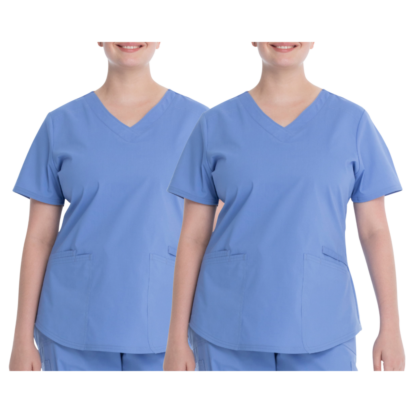 Scrubstar Women's Core Essentials Stretch V-Neck Scrub Top WM01T893 Ciel