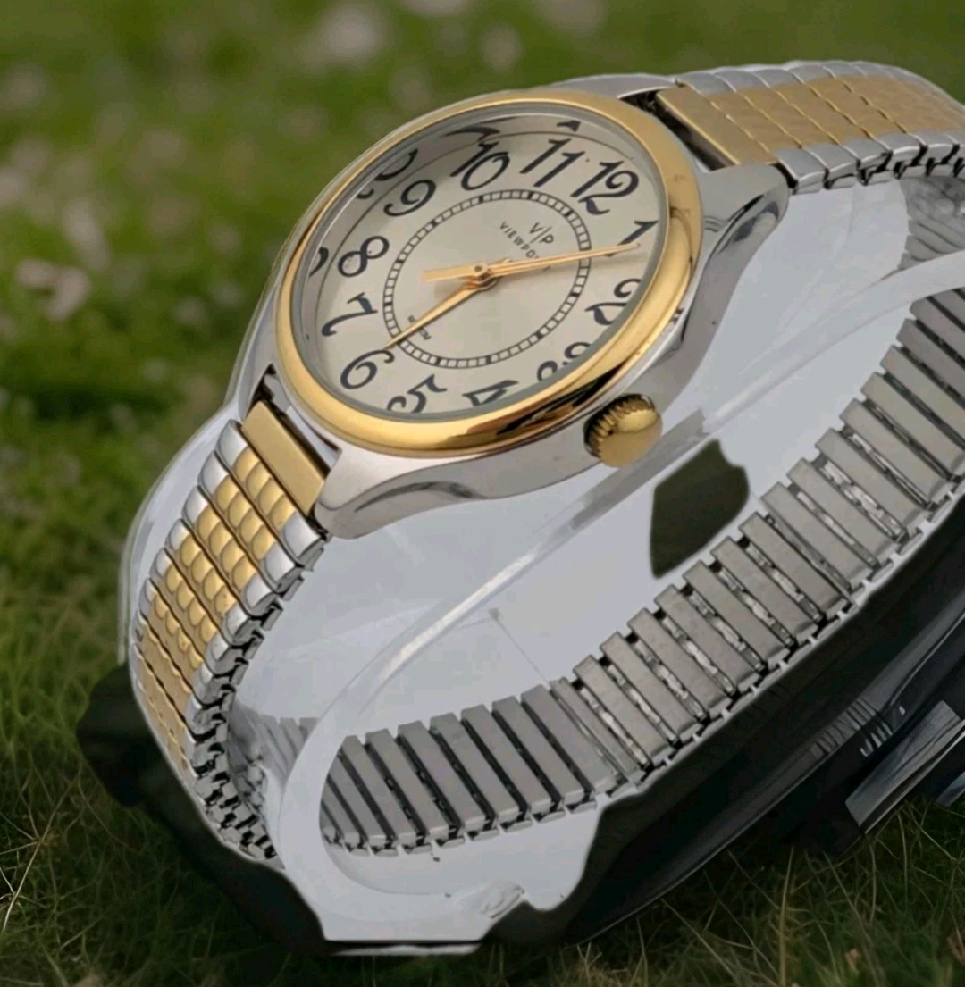 Viewpoint by Timex Women's Two-Tone/Champagne 30mm Casual Watch, Expansion Band