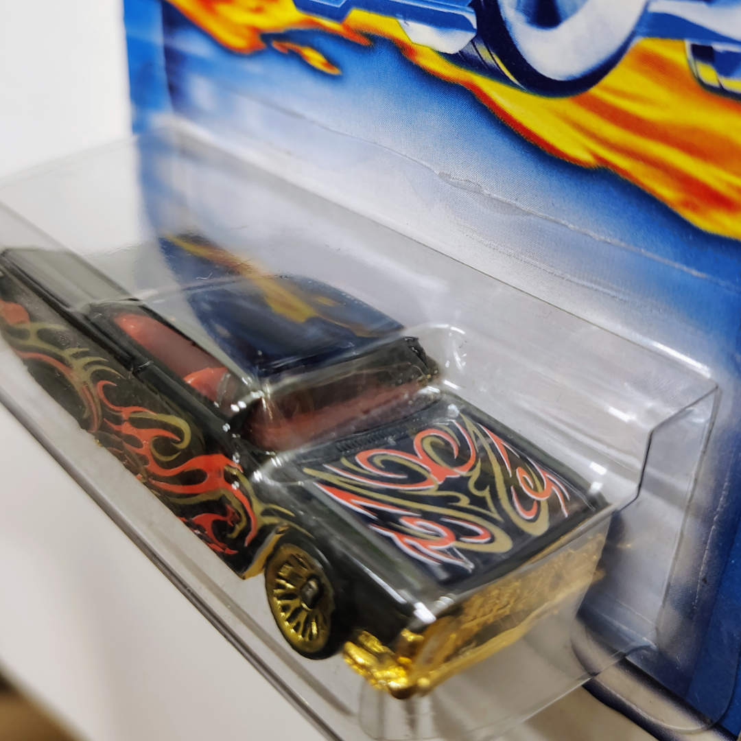 2001 Hot Wheels Black ‘59 Chevy Impala Gold Lace Wheels #249
