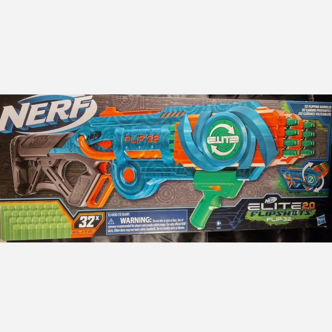 Nerf Elite 2.0 Flipshots Flip-32 Blaster, 32 Dart Barrels Flip to Double Your