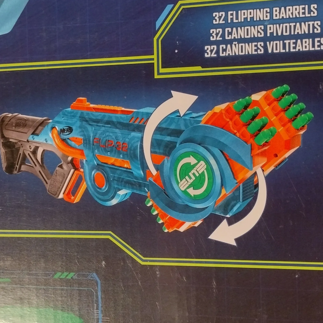 Nerf Elite 2.0 Flipshots Flip-32 Blaster, 32 Dart Barrels Flip to Double Your