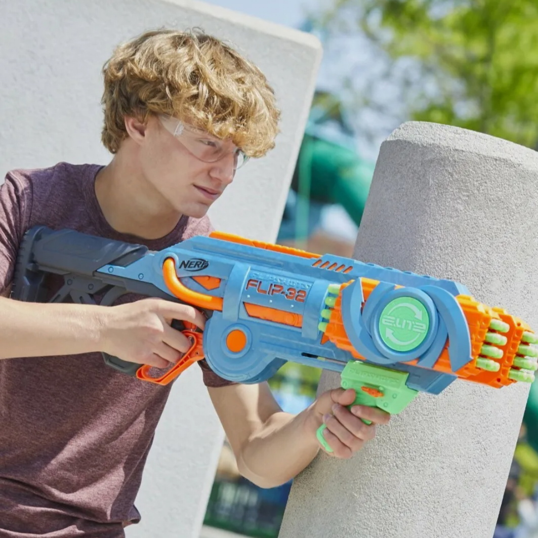 Nerf Elite 2.0 Flipshots Flip-32 Blaster, 32 Dart Barrels Flip to Double Your