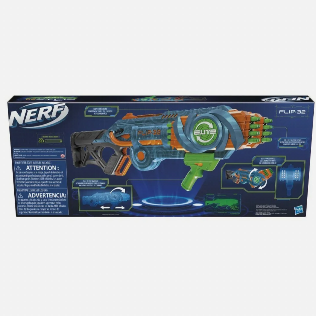 Nerf Elite 2.0 Flipshots Flip-32 Blaster, 32 Dart Barrels Flip to Double Your