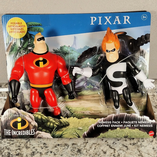 The Incredibles Nemesis Pack Mr Incredible & Syndrome Action Figure Set Mattel