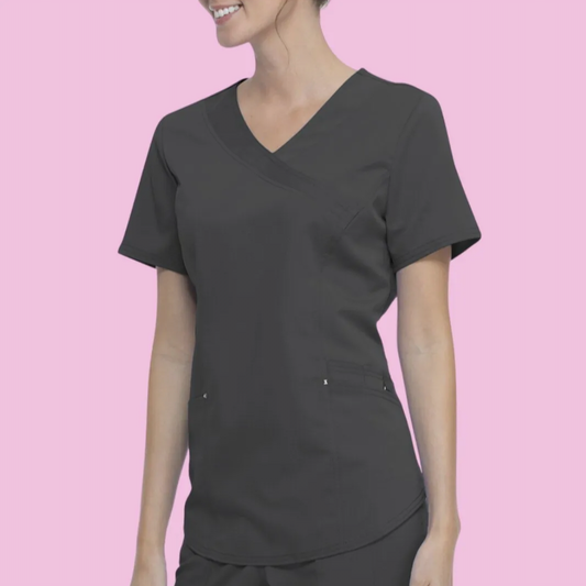 Scrubstar Women's Size XS Fashion Premium Ultimate Mock Wrap Scrub Top*