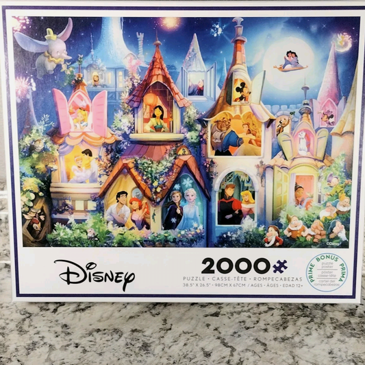 Ceaco Disney PRINCESS CASTLE HAPPILY EVER AFTER 2000 Piece Jigsaw Puzzle NEW
