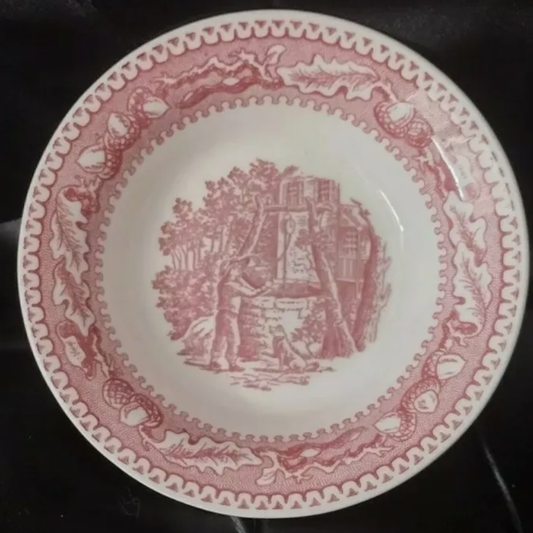 Vintage Memory Lane Royal China Berry Dessert Bowl Ironstone Pink Red 1965