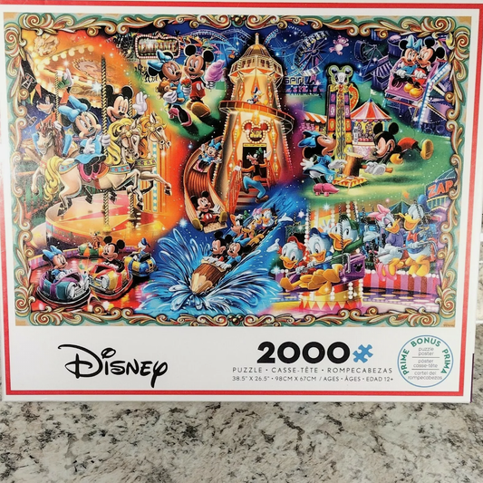 Disney ☆  Mickey & Friends ☆ Amusement Park ☆ 2000 Piece Jigsaw Puzzle☆