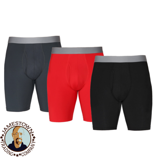 Athletic Works Men's Boxer Briefs Underwear 3 Pack - 9 inch Inseam New