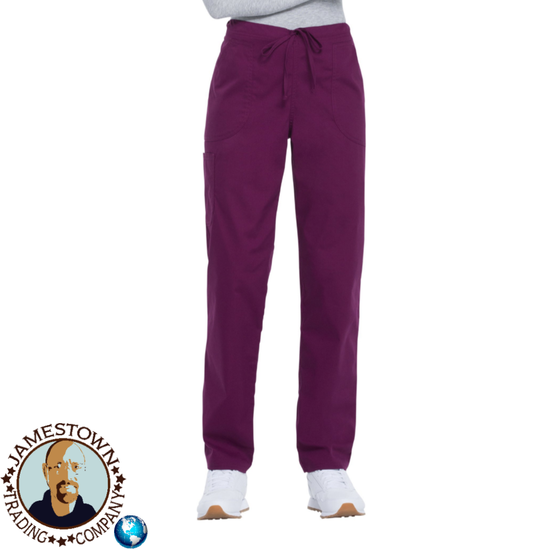 Scrubstar Women’s Core Essential Drawstring Scrub Pants - Wine - 3XL - NWT