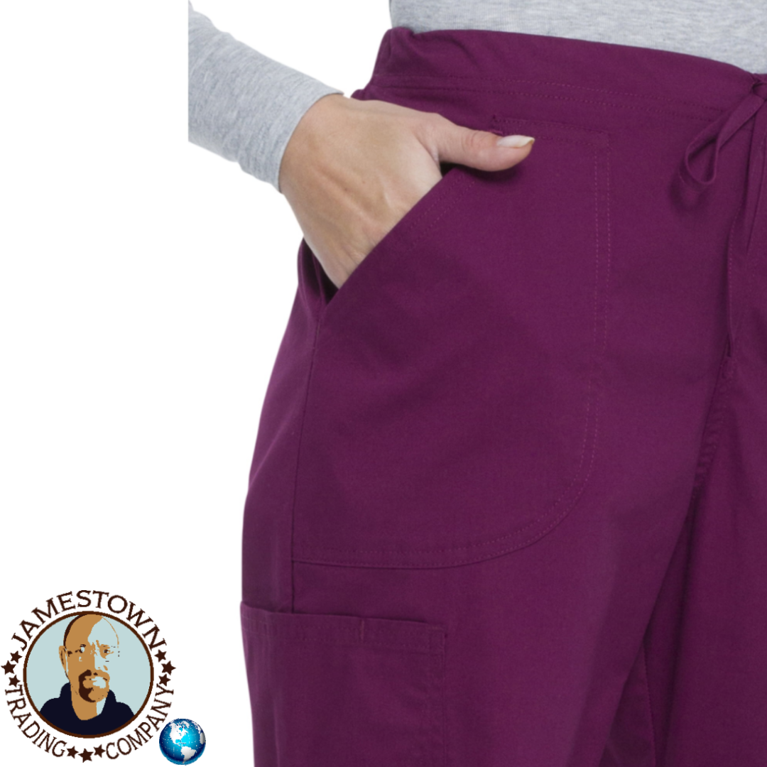 Scrubstar Women’s Core Essential Drawstring Scrub Pants - Wine - 3XL - NWT