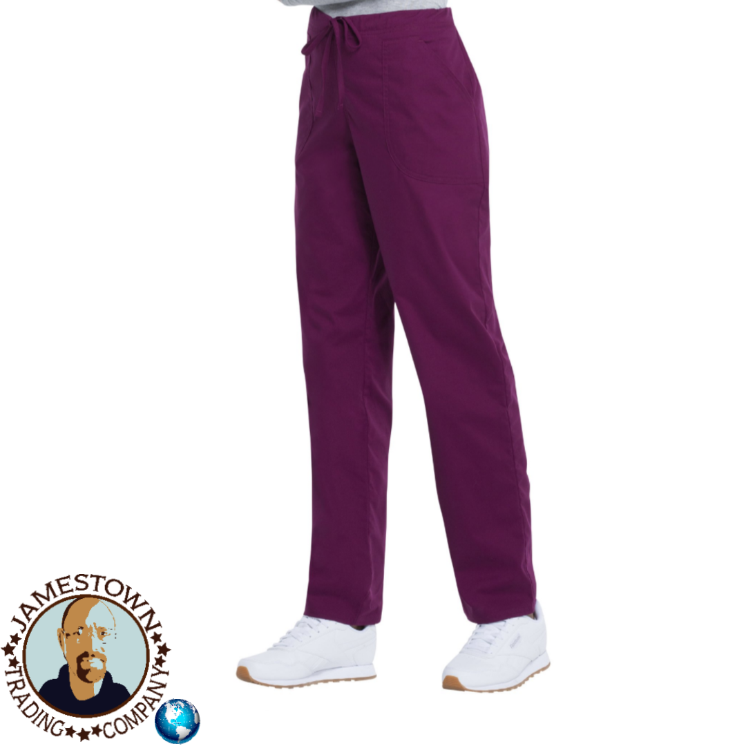 Scrubstar Women’s Core Essential Drawstring Scrub Pants - Wine - 3XL - NWT