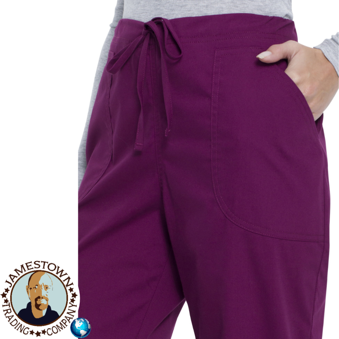 Scrubstar Women’s Core Essential Drawstring Scrub Pants - Wine - 3XL - NWT