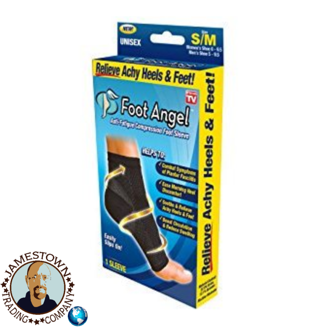 Foot Angel Anti-Fatigue Compression Foot Sleeve, Relieve Achy Heels and Feet, Small/Medium, Large/XL Size, As Seen on TV