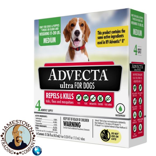 ADVECTA Ultra Flea and Tick Protection for Medium Dogs, Long-Lasting and Fast-Acting Topical Dog Flea Prevention, 4 Count